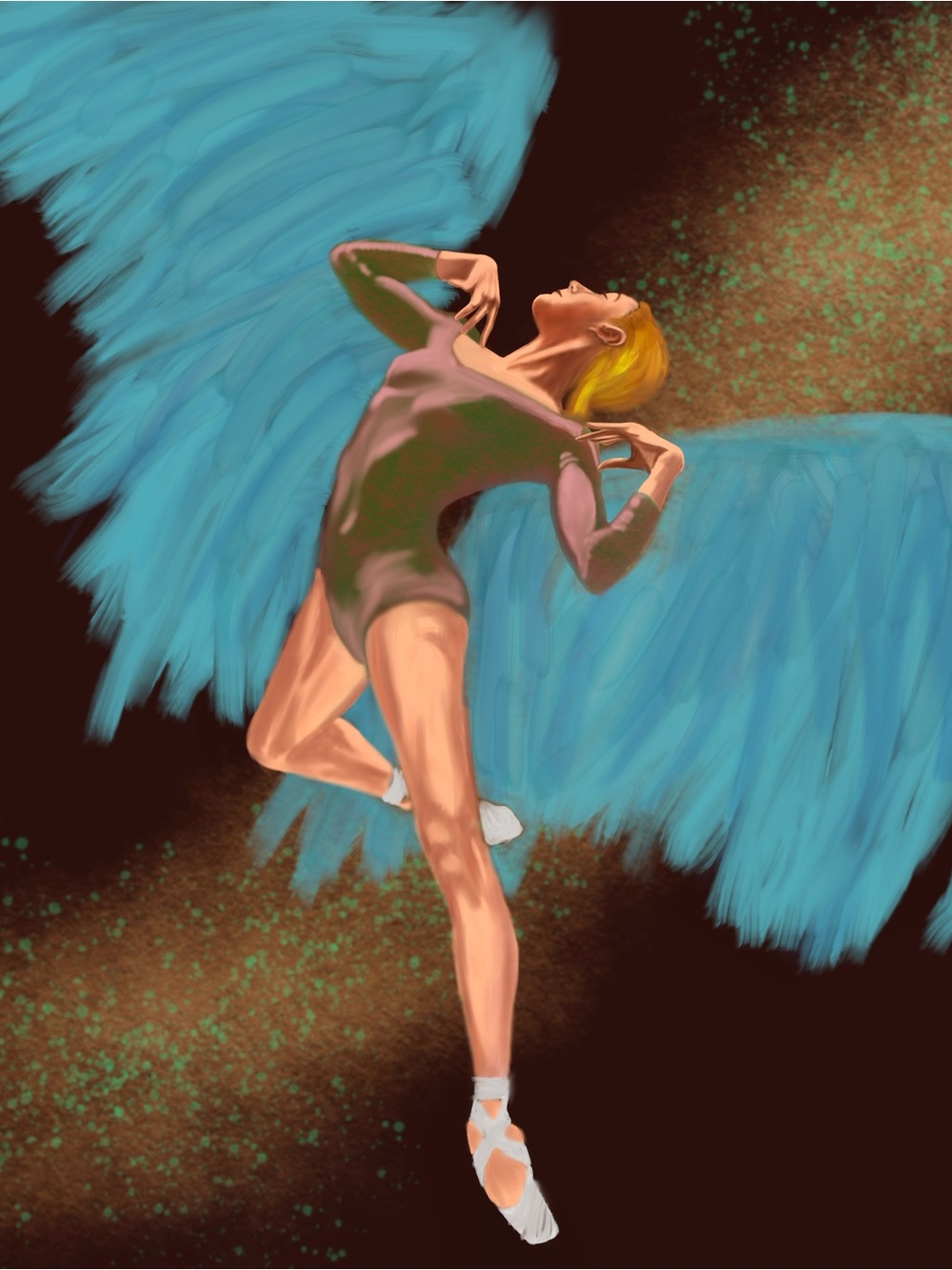 Teal Wings - signed, numbered Giclee on canvas